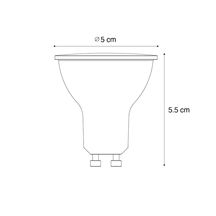 LUEDD Set van 5 GU10 dimbare LED lamp schemersensor 3W 200 lm 2200K