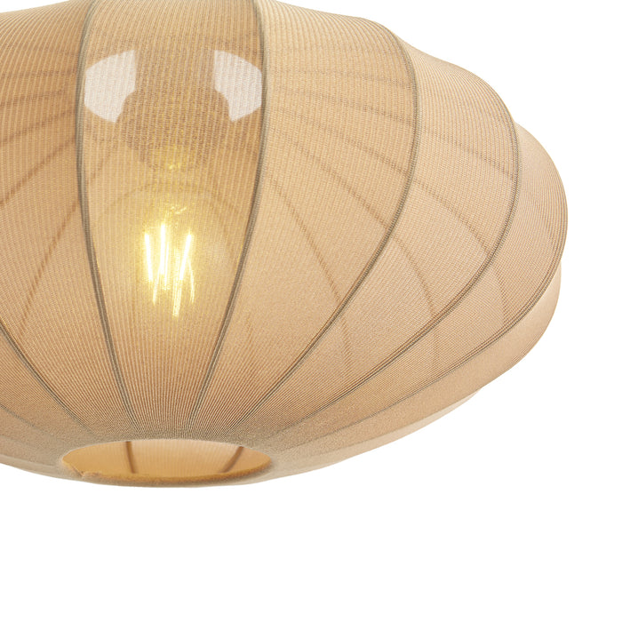 QAZQA Japandi vloerlamp zwart met bruine kap - Bida