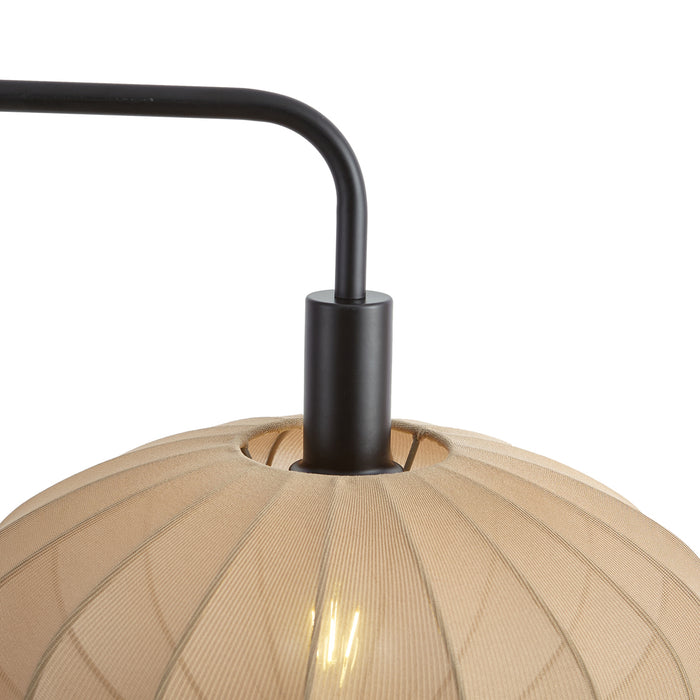 QAZQA Japandi vloerlamp zwart met bruine kap - Bida
