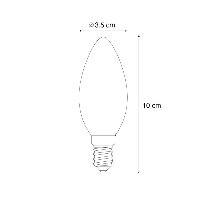 LUEDD E14 dimbare LED lamp B35 opaal 4W 400 lm 2200K