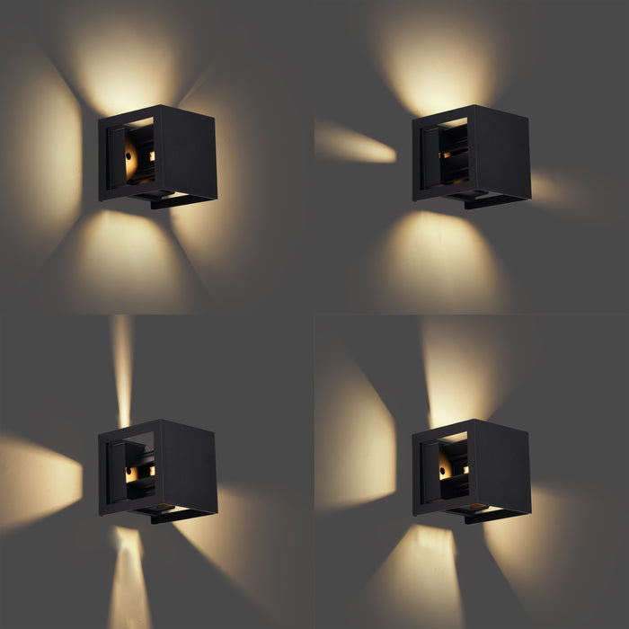 QAZQA Moderne wandlamp zwart incl. LED IP44 - Edwin Quadro