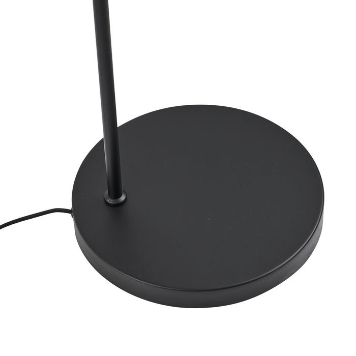 QAZQA Japandi vloerlamp zwart met goud en beige kap - Pluni