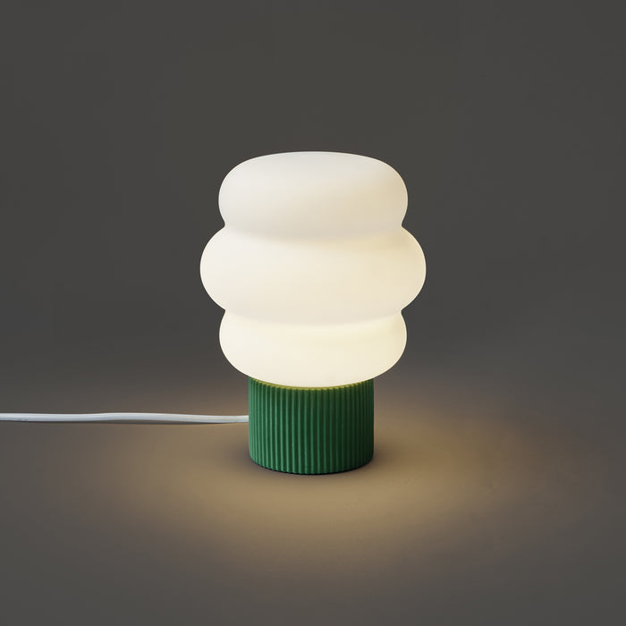 QAZQA Japandi tafellamp groen met opaal glas 18cm - Miele