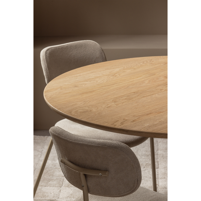 WOOOD Tablo Eettafel Rond Vingerlas - Eiken - Transparant - Ø120