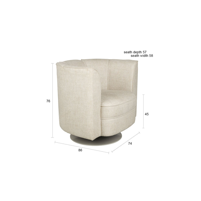 Dutchbone Flower Fauteuil| Draaistoel Beige