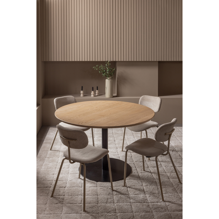 WOOOD Tablo Eettafel Rond Vingerlas - Eiken - Transparant - Ø120