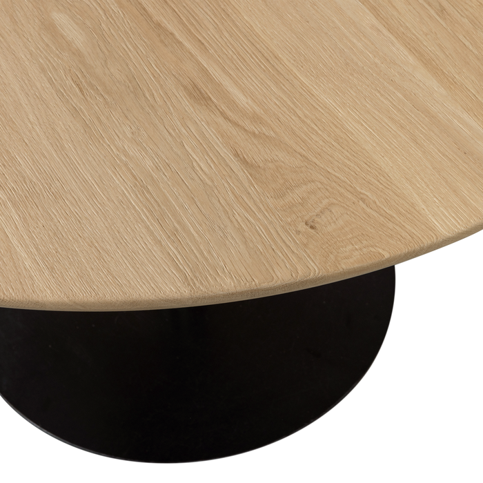 WOOOD Tablo Eettafel Rond Vingerlas - Eiken - Transparant - Ø120