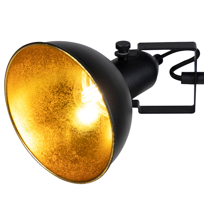 QAZQA Smart vloerlamp zwart met goud 3-lichts incl. 3 wifi P45- Tommy
