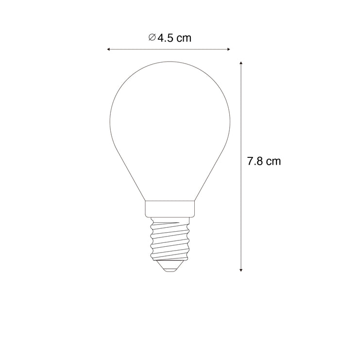 LUEDD Set van 5 E14 dimbare LED lampen filament G45 helder 4W 470 lm