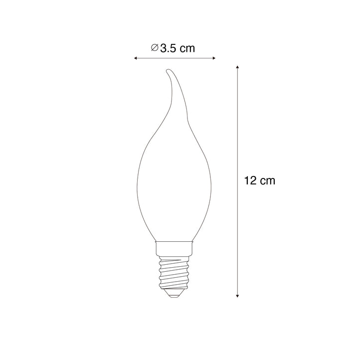 LUEDD Set van 5 E14 dimbare LED lampen BXS35 smoke 4W 300 lm 2200K