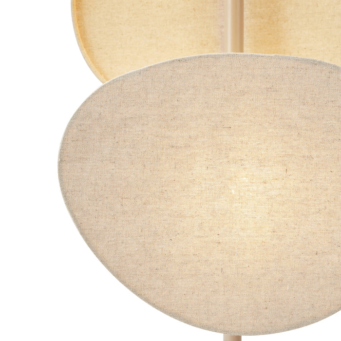 QAZQA Japandi vloerlamp beige 3-lichts - Organica