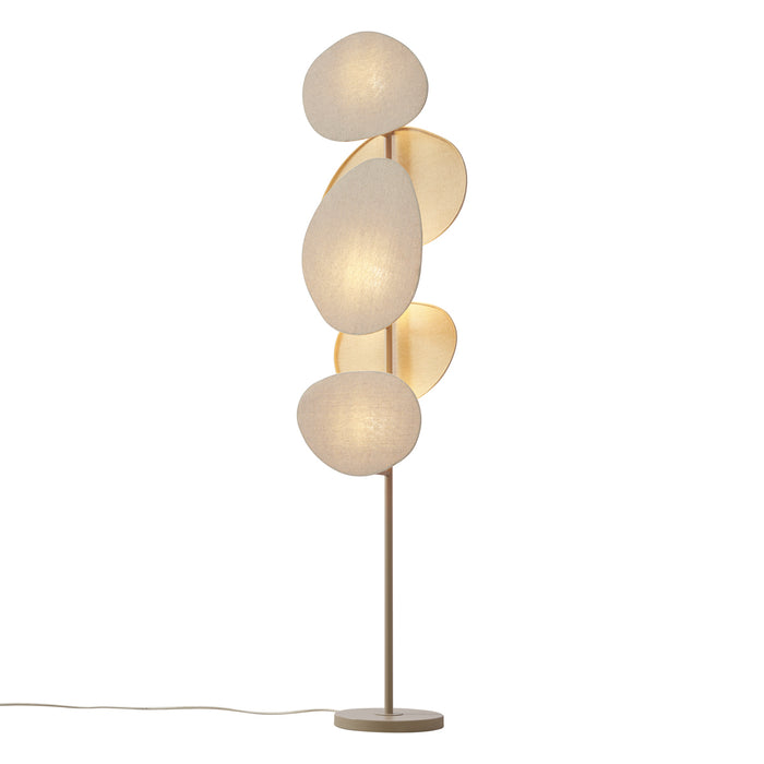 QAZQA Japandi vloerlamp beige 3-lichts - Organica