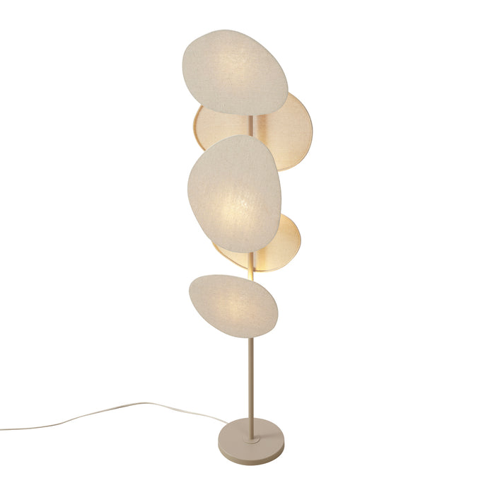 QAZQA Japandi vloerlamp beige 3-lichts - Organica