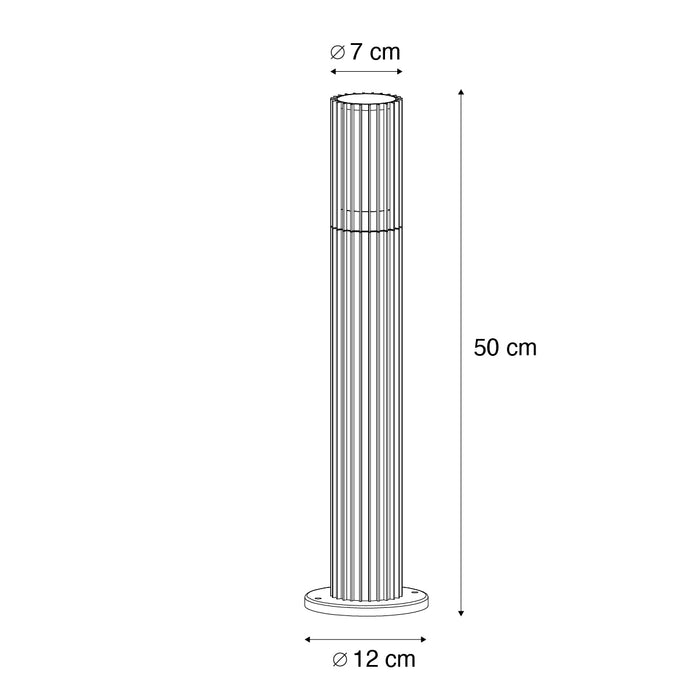 QAZQA Smart buiten paaltje zwart 50 cm IP44 RGBW incl. Wifi GU10 50mm