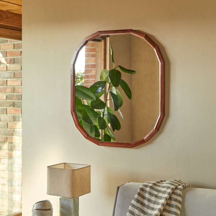 Tikamoon - Decoratieve spiegel in massief palissanderhout 80x70 cm Ja…