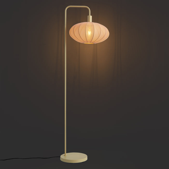 QAZQA Japandi vloerlamp beige met kap - Bida