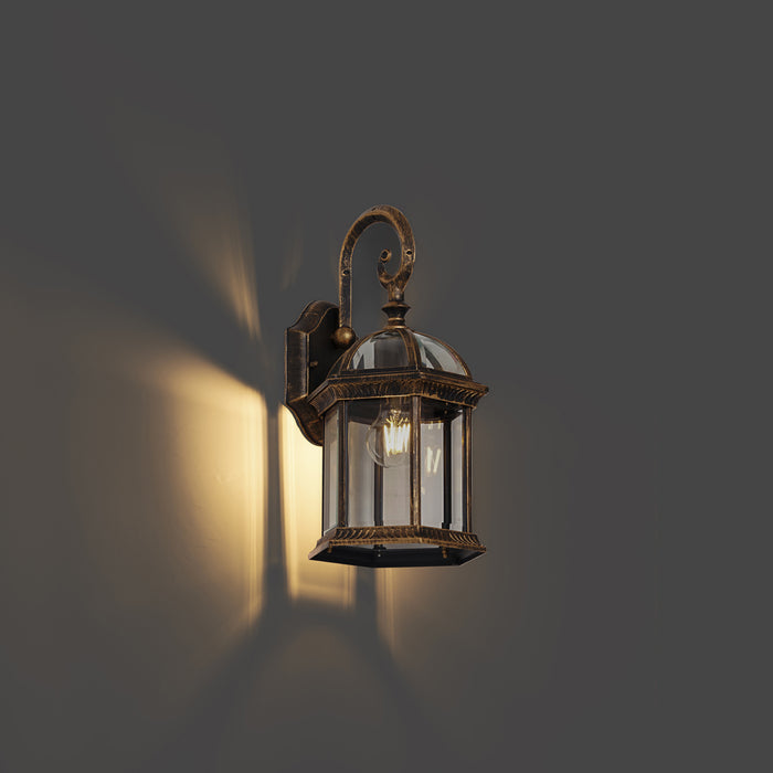 QAZQA Klassieke buiten wandlamp antiek goud IP44 - Glasgow