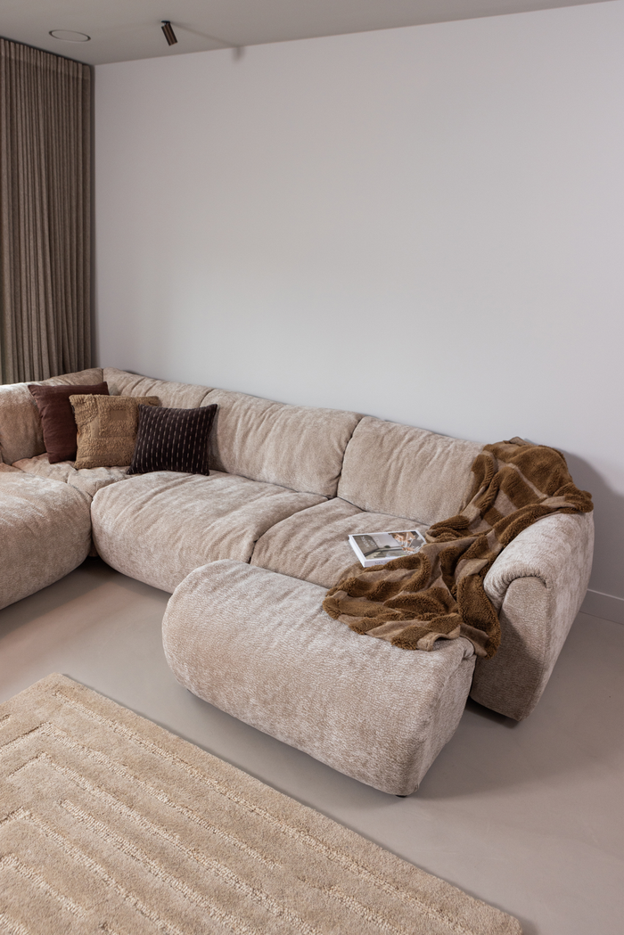 WOOOD Baggy Hoekelement - 3D Chenille - Zand - 81x96x96