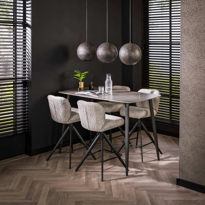 Giga Meubel - Bartafel Rechthoek - Keramiek Lichtgrijs - 140x80x93cm