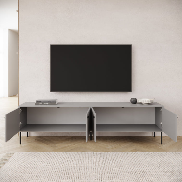 Meubella - TV-Meubel Ilux - Grijs - 204 cm