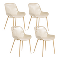 Beliani-KLEVE-Set van 4 eetkamerstoelen-Beige-Synthetisch materiaal
