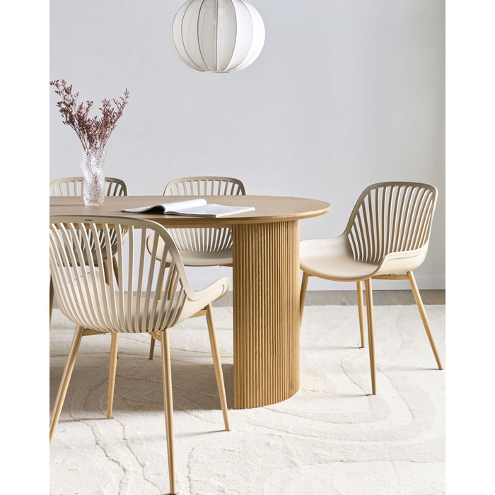Beliani-KLEVE-Set van 4 eetkamerstoelen-Beige-Synthetisch materiaal