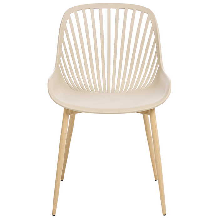 Beliani-KLEVE-Set van 4 eetkamerstoelen-Beige-Synthetisch materiaal