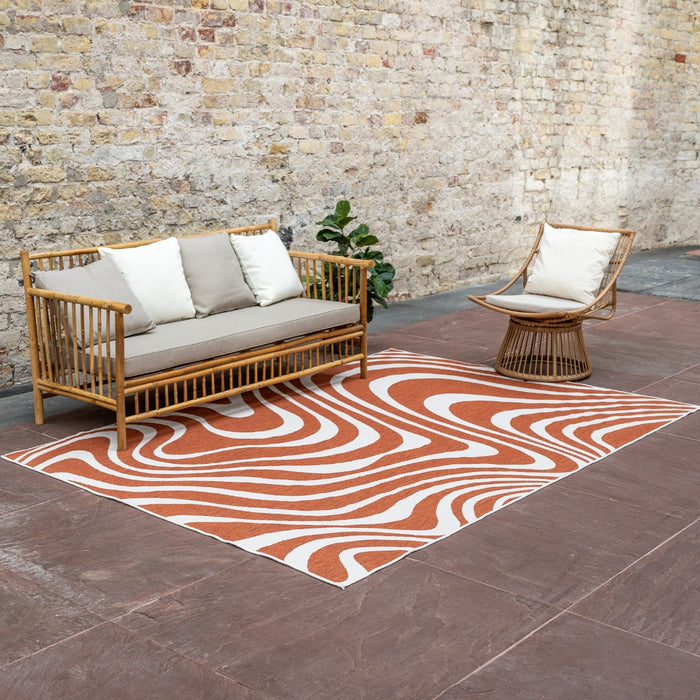 Interieur05 Buitenkleed Swirl Roest 240x340cm
