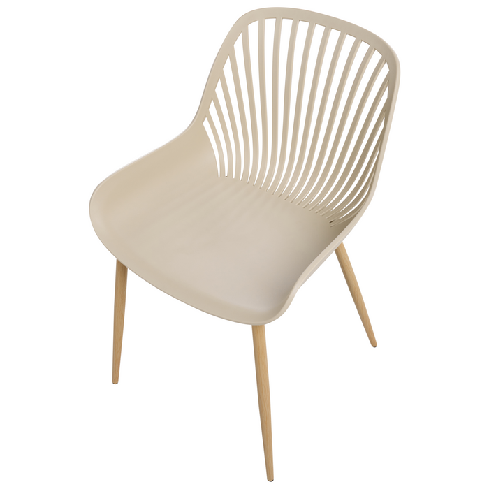 Beliani-KLEVE-Set van 4 eetkamerstoelen-Beige-Synthetisch materiaal