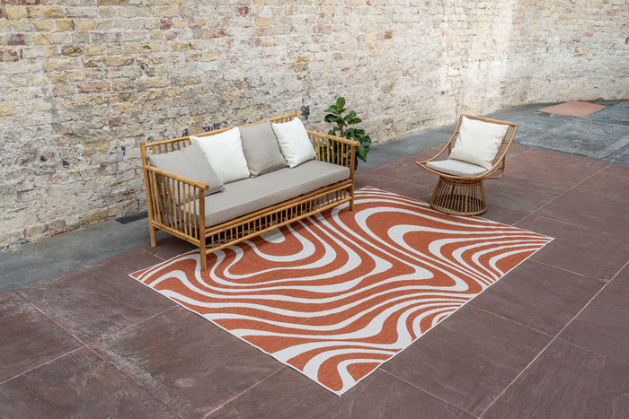 Interieur05 Buitenkleed Swirl Roest 240x340cm
