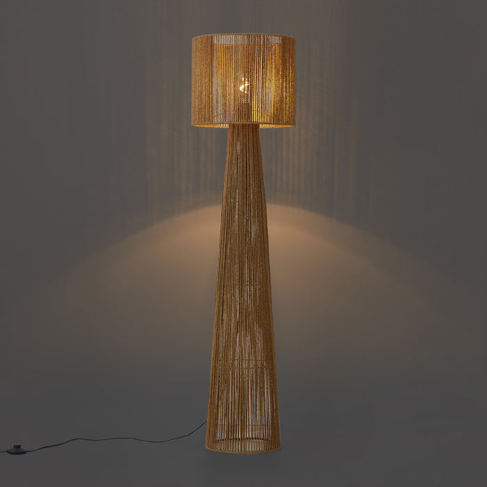 QAZQA Japandi vloerlamp naturel met kap - Dart