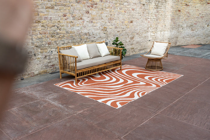 Interieur05 Buitenkleed Swirl Roest 240x340cm