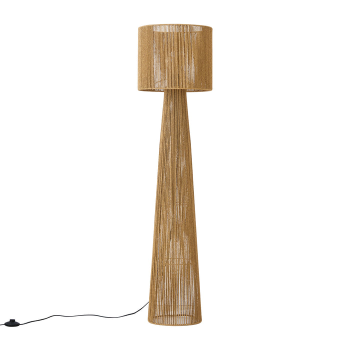 QAZQA Japandi vloerlamp naturel met kap - Dart