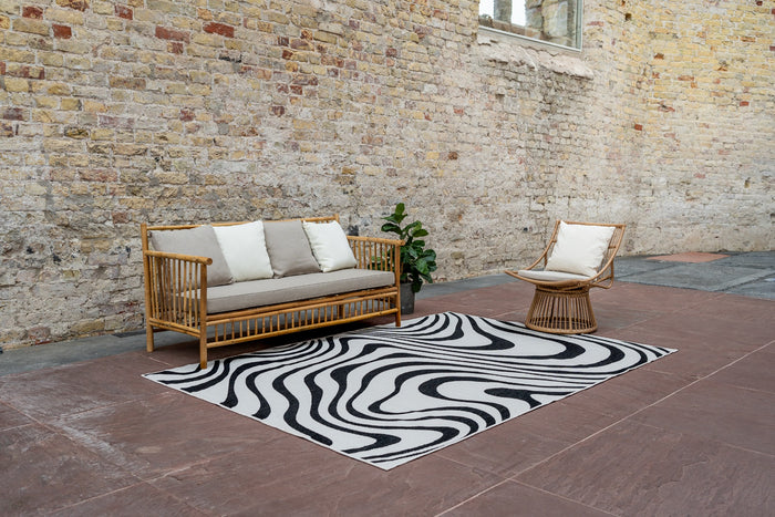 Interieur05 Buitenkleed Swirl Zwart 160 x 230cm