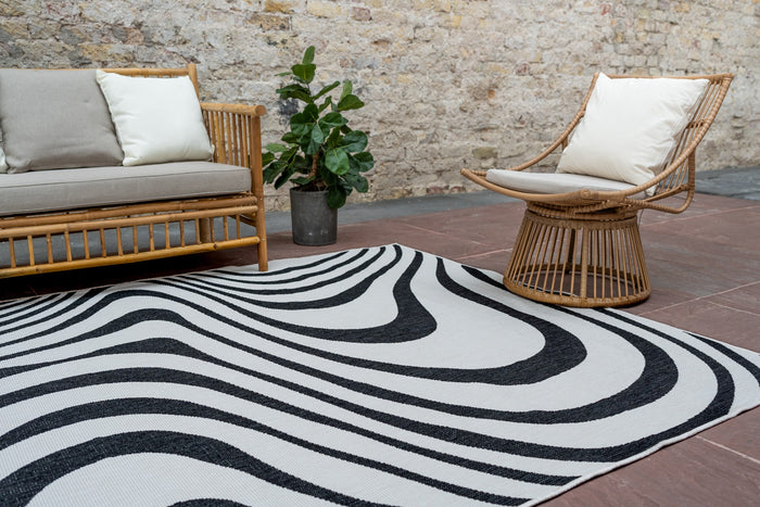 Interieur05 Buitenkleed Swirl Zwart 160 x 230cm