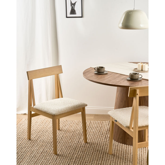 Beliani-ISLE-Eetkamerstoel set van 2-Lichtbruin|Lichtbeige-Rubberhout