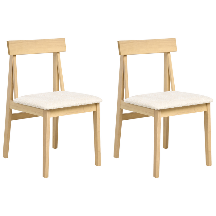 Beliani-ISLE-Eetkamerstoel set van 2-Lichtbruin|Lichtbeige-Rubberhout