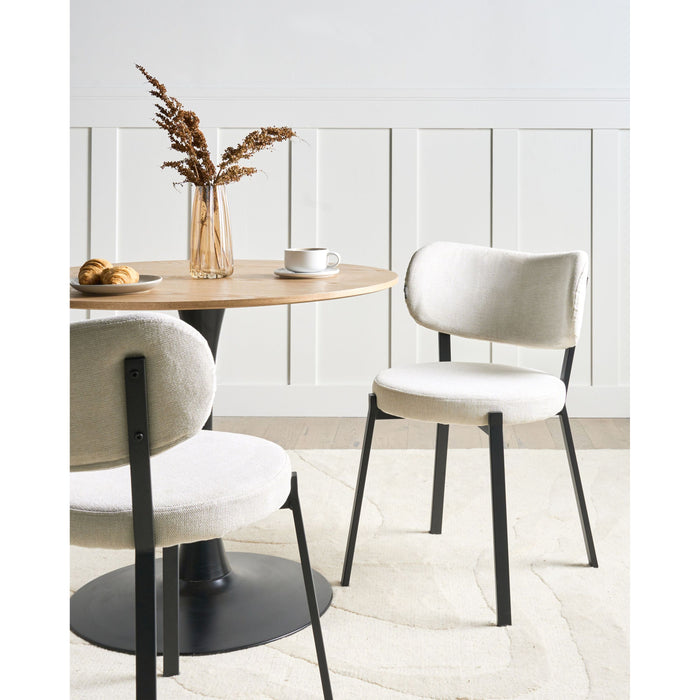 Beliani - BRONTE - Eetkamerstoel set van 2 - Lichtbeige - Polyester