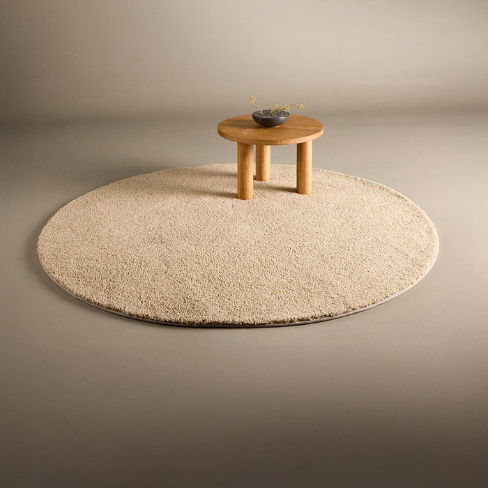 Nest living Metta rond teddystof vloerkleed - beige - Ø 200 cm