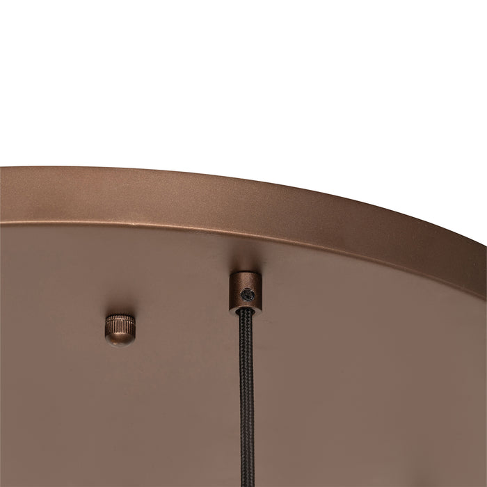 QAZQA Smart hanglamp donkerbrons met amber glas 7-lichts incl. 7 Wifi