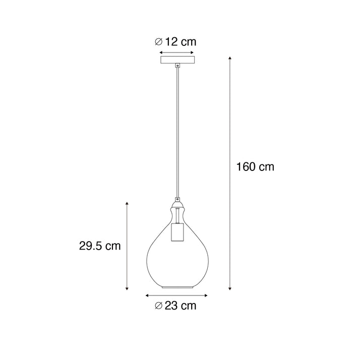 QAZQA Moderne hanglamp goud met amber glas - Traditional