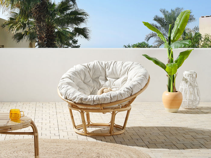 Beliani - SALVO|ORVIETO - Tuinzitkussen - Lichtbeige - Polyester