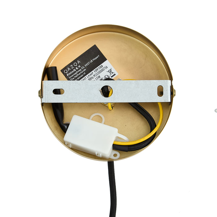 QAZQA Moderne hanglamp goud met amber glas - Traditional