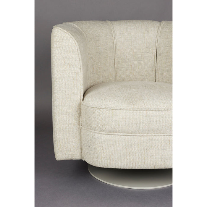 Dutchbone Flower Fauteuil| Draaistoel Beige