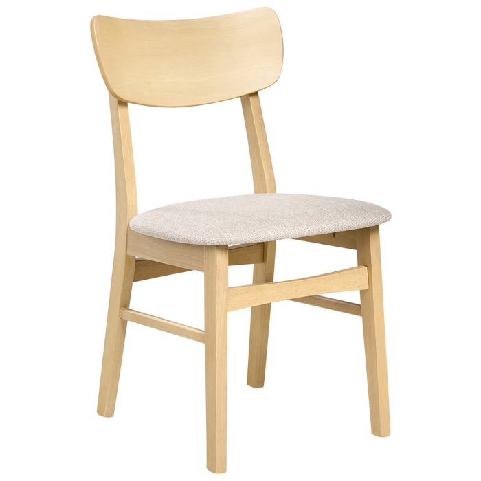 Beliani-ANOKA-Eetkamerstoel set van 2-Lichtbeige|Lichtbruin-Rubberhout