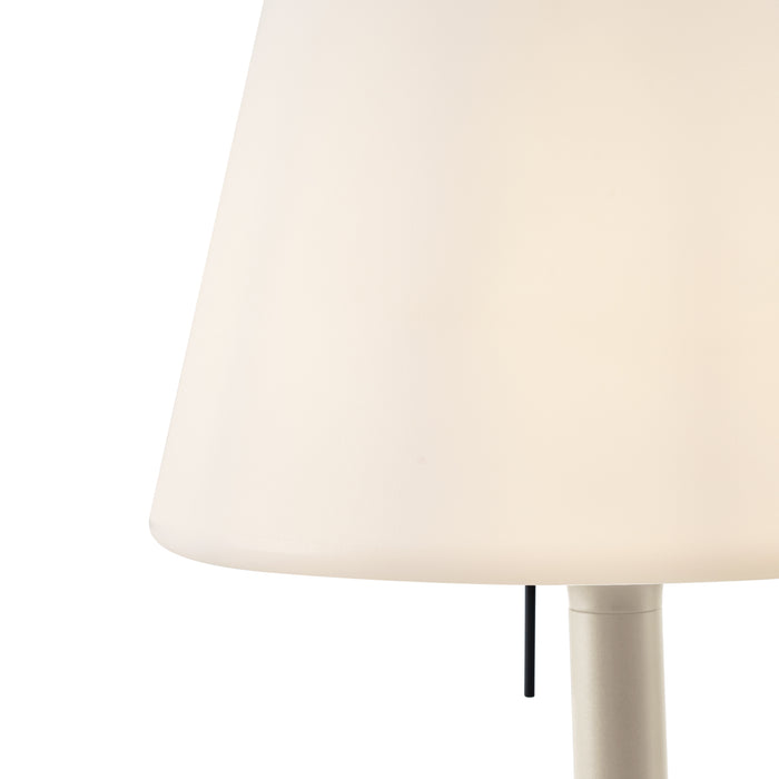 QAZQA Moderne buiten vloerlamp beige met witte kap IP44 - Big