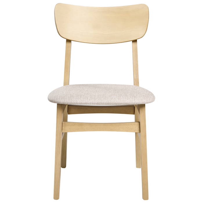 Beliani-ANOKA-Eetkamerstoel set van 2-Lichtbeige|Lichtbruin-Rubberhout