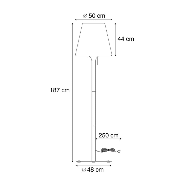 QAZQA Moderne buiten vloerlamp beige met witte kap IP44 - Big