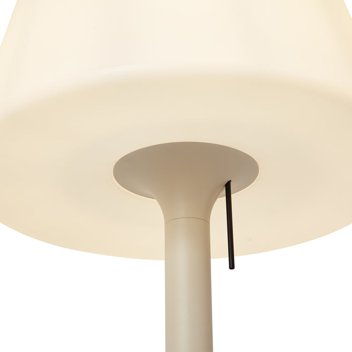 QAZQA Moderne buiten vloerlamp beige met witte kap IP44 - Big
