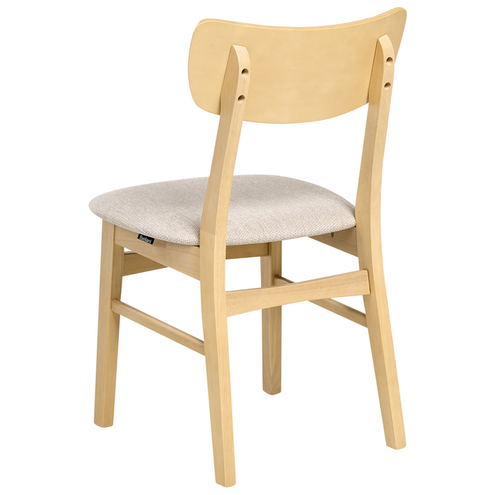 Beliani-ANOKA-Eetkamerstoel set van 2-Lichtbeige|Lichtbruin-Rubberhout